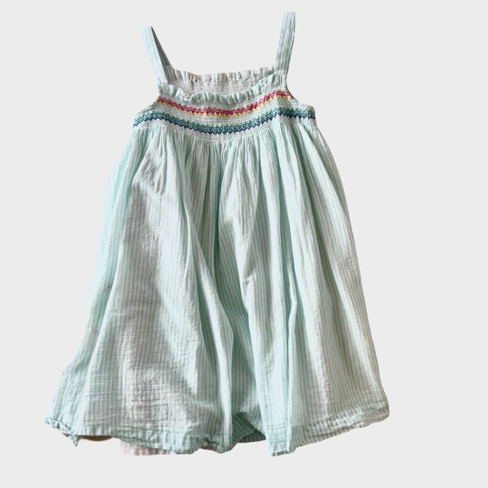 Mini Boden Smocked Stripe Llama Appliqué Dress, Size 7-8 - Picture 8 of 9